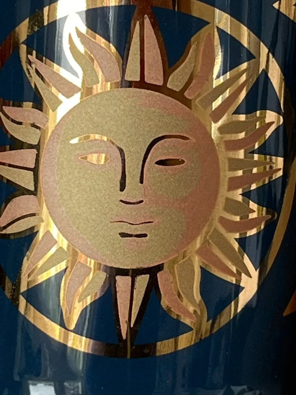 Vintage Springmaid Celestial Cosmos Tumbler Bathroom Cup Sun Moon Stars 90s Y2K